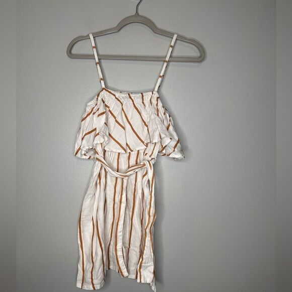 Faithfull The Brand Striped Linen Mini Dress - Picture 1 of 4